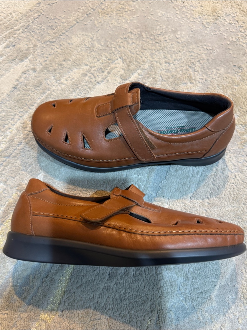 SAS Brown tan Roamer Moc Leather Walking Shoes comfort 10WW extra wide